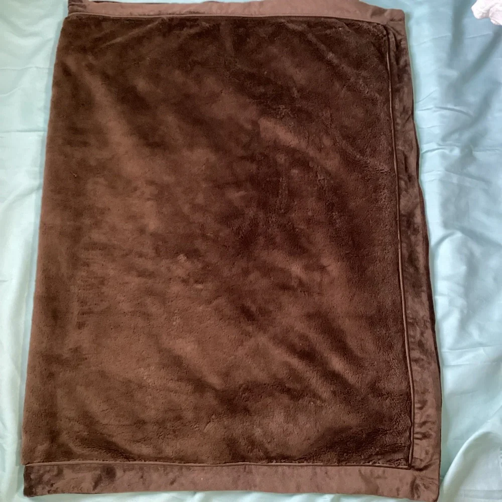 Restoration Hardware 100% Polyester Brown Throw Blanket